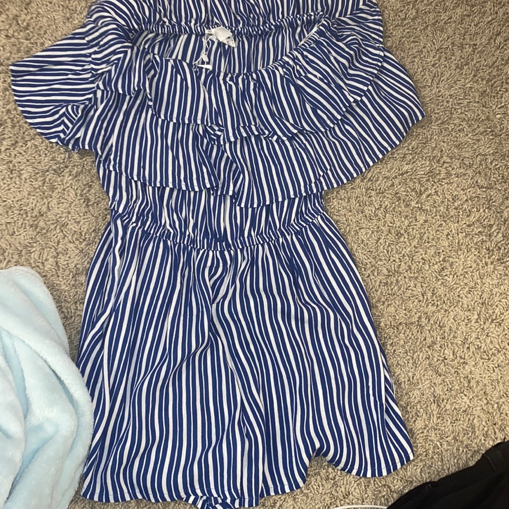 BRAND NEW!! body glove Blue and white striped romper